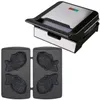 A taiyaki maker and its interchangeable waffle plates are shown against a white background. Podgląd zdjęcia produktu