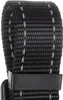 A close-up of a black dog harness strap with reflective stitching and a black plastic buckle. Podgląd zdjęcia produktu