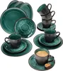 18-częściowy serwis kawowy Reactive Glaze Green kamionkowy Podgląd zdjęcia produktu 1