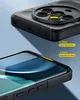 A close-up view of a phone case, highlighting its protective features for the camera and screen. Produktbild-Vorschau