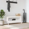 Predsieňová lavica biela 100x28x45 cm z masívneho Náhľad obrázku produktu 2