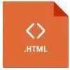An icon representing an HTML file. Produktbild-Vorschau