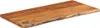 A rectangular wooden tabletop with a live edge is shown against a white background. Produktbild-Vorschau