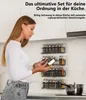 4er Set Gewürzregale aus Edelstahl mit Gewürzdosen, Produktbild-Vorschau 11
