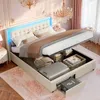 UnboxG Polsterbett 180x200cm mit USB und Typ C, LED, Produktbild-Vorschau 1