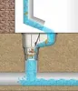 Diagram showing how a downspout connects to an underground drainage system with a filter. Anteprima dell’immagine prodotto
