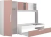 Letto estraibile 2 x 90 x 200 cm - Con armadio - Rosa e Anteprima dell’immagine prodotto 1
