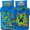 A collage of Minecraft-themed bedding, including pillowcases and a duvet cover, featuring various characters and game elements. Náhled obrázku produktu