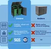 A comparison of two types of trash can enclosures, highlighting the features of one over the other. Anteprima dell’immagine prodotto