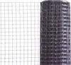 A roll of black wire mesh fencing is shown against a white background. The mesh is unrolled on the left side, showing its grid pattern, and rolled up on the right side. Produktbild-Vorschau
