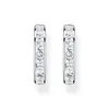 A pair of silver hoop earrings with clear square-cut stones, presented against a plain white background. Produktbild-Vorschau