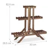 Relaxdays Blumentreppe 3 Ebenen, Aus Holz, Blumenständer Produktbild-Vorschau 4