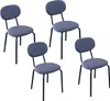 Four chairs arranged in a staggered formation against a white background. Produktbild-Vorschau