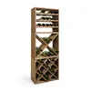 A wooden wine rack filled with wine bottles, shown against a white background. Anteprima dell’immagine prodotto