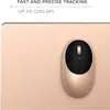 A close-up of a gold and black computer mouse on a light beige surface, with marketing text above. Produktbild-Vorschau