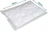 A vacuum-sealed bag with a crumpled white item inside, shown on a white background with dimensions indicated. Podgląd zdjęcia produktu