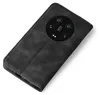 A black flip case for a smartphone is shown from a diagonal top-down view against a white background. Produktbild-Vorschau