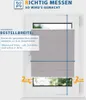 An image showing how to measure for a window blind, with a diagram and text instructions. Produktbild-Vorschau