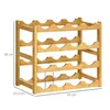HOMCOM Weinregal Flaschenregal für 16 Flaschen Weinhalter Produktbild-Vorschau 3