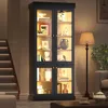 Set da 2 mobili moderni, altezza 180 cm, colore nero: Anteprima dell’immagine prodotto 4