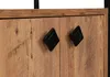 A close-up view of two black diamond-shaped cabinet handles on a wooden cabinet. Produktbild-Vorschau