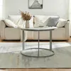 Salontafel 'Aulum', 50 x 70 cm, marmer, wit/zilver Productafbeelding-voorbeeld 5