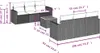vidaXL 7-tlg. Garten-Sofagarnitur mit Kissen Schwarz Poly Produktbild-Vorschau 8