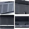 A collage of four close-up images showing the textured details and construction of a dark gray planter. Podgląd zdjęcia produktu