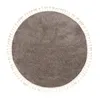 Volero - Teppich Hochflor Rund - Lofty Fringe Taupe - Ø 100 Produktbild-Vorschau 2