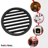 A collage showing a cast iron grate and several images of fireplaces and stoves. Produktbild-Vorschau