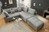 Moderne Wohnlandschaft KENT 220cm grau Ecksofa Federkern Produktbild-Vorschau 2