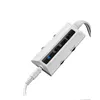 A white gaming headset accessory with buttons and labels, isolated on a white background. Voir les images du produit