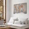 Italienischer Leinwand Leinwandbild - World Map: Wooden Produktbild-Vorschau 4