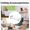 A collage of images showing different people using a bath seat, including an elderly man in a bathtub, an elderly woman reading in a bathtub, a person with a cast on their leg using a laptop, and a pregnant woman. Náhľad obrázku produktu