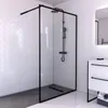 Paroi de Douche 120x200 cm - Cadre et Bras Aluminium NOIR Voir les images du produit 2