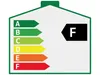 An energy efficiency rating label for a product, showing a scale from A to F. Náhled obrázku produktu