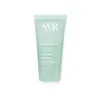 A product shot of a green and white squeeze bottle of SVR Physiopure cleansing gel. Voir les images du produit
