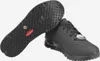 A pair of black Skechers sneakers, with one shoe shown from the side and the other from underneath. Voir les images du produit