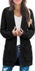 ASKSA Damen Langarm Strickjacke Mittellange Elegant Mantel Produktbild-Vorschau 1