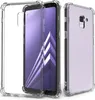 Three views of a clear phone case, one showing the case on its own, and two showing the case on a phone. Produktbild-Vorschau