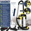A vacuum cleaner with its accessories and feature callouts. Produktbild-Vorschau