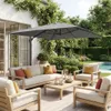 sweeek - Rechteckiger Sonnenschirm 3x4 m - Grau Produktbild-Vorschau 9