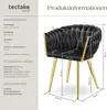 tectake® Set jídelní židle Astano čalouněná, se sametovým Náhled obrázku produktu 5