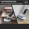 A split image showing a Hoover floor cleaner being used to clean stairs and a floor. Produktbild-Vorschau