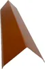 A single brown metal corner piece for roofing or flashing, isolated on a white background. Produktbild-Vorschau