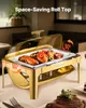 VEVOR Chafing Dish Set Speisenwärmer Edelstahl mit Pfannen Produktbild-Vorschau 5