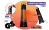 A marketing image showcasing an infrared heater with various features highlighted by text overlays and graphics. Produktbild-Vorschau