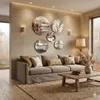 Runde Bilder für die Wand Beige Set für Wohnzimmer und Produktbild-Vorschau 2