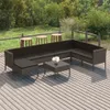 vidaXL 9-tlg. Garten-Lounge-Set mit Auflagen Poly Rattan Produktbild-Vorschau 2