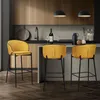 ML-Design Barhocker 4er Set Senf Stoffbezug 76 cm hoch Produktbild-Vorschau 7